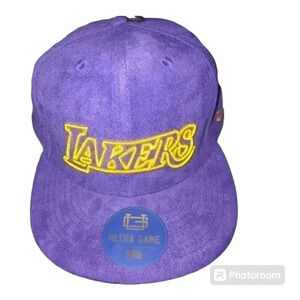 NEW Los Angeles Lakers NBA Suede Men's Snapback Hat